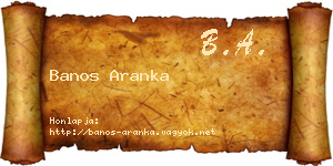 Banos Aranka névjegykártya